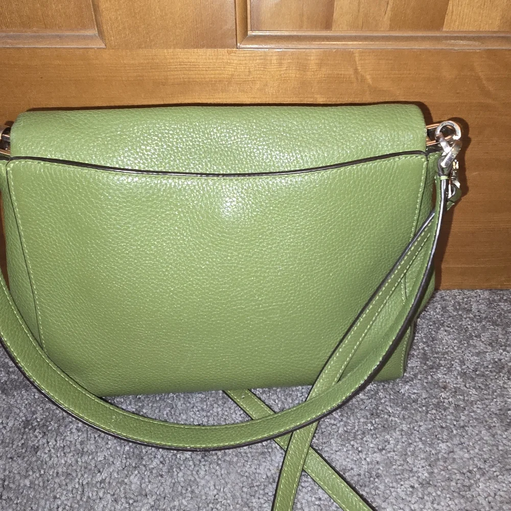 kate spade Green Pebbled Leather Crossbody Satchel